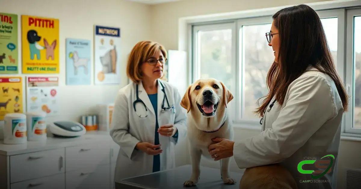 Consultando um veterinário sobre nutrição